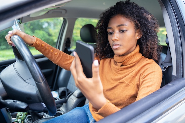 Woman Texting and Driving