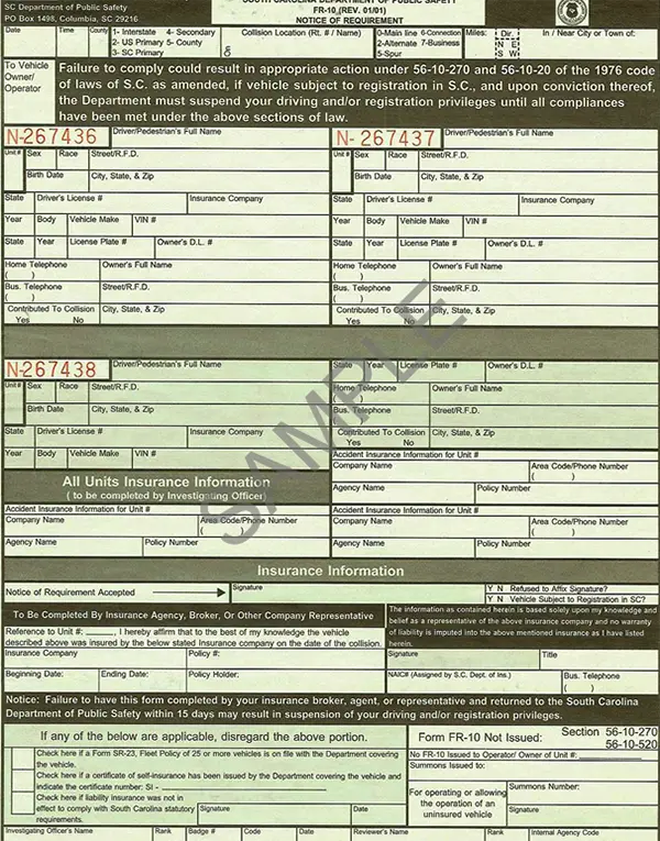 We can help you under your SC Traffic Collision Report